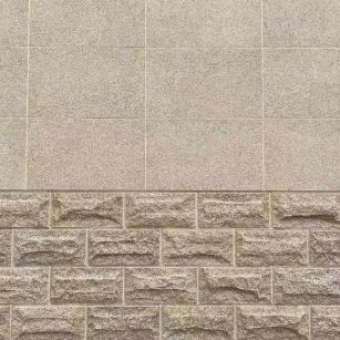 张家口 黄金麻自然面蘑菇石配荔枝面干挂