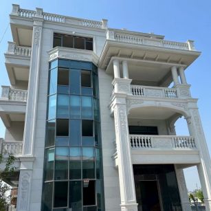 张家口 白麻花岗岩别墅外墙干挂效果展示