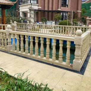 张家口黄金麻花岗岩石材栏杆，扶手，将军柱，花瓶柱