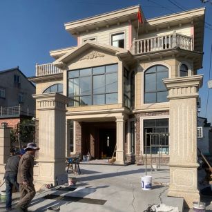 张家口 黄金麻花岗岩荔枝面别墅外墙干挂私家专属