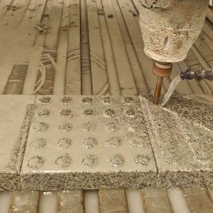 张家口 芝麻白花岗岩石材盲人石、盲道石、盲点石