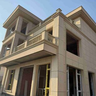 张家口 黄金麻花岗岩石材荔枝面外墙干挂效果展示