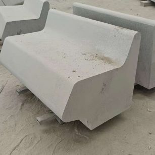 张家口 芝麻白花岗岩异形坐凳，石凳