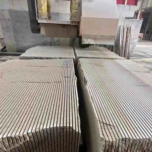 张家口 车间生产日常，黄金麻白麻花岗岩