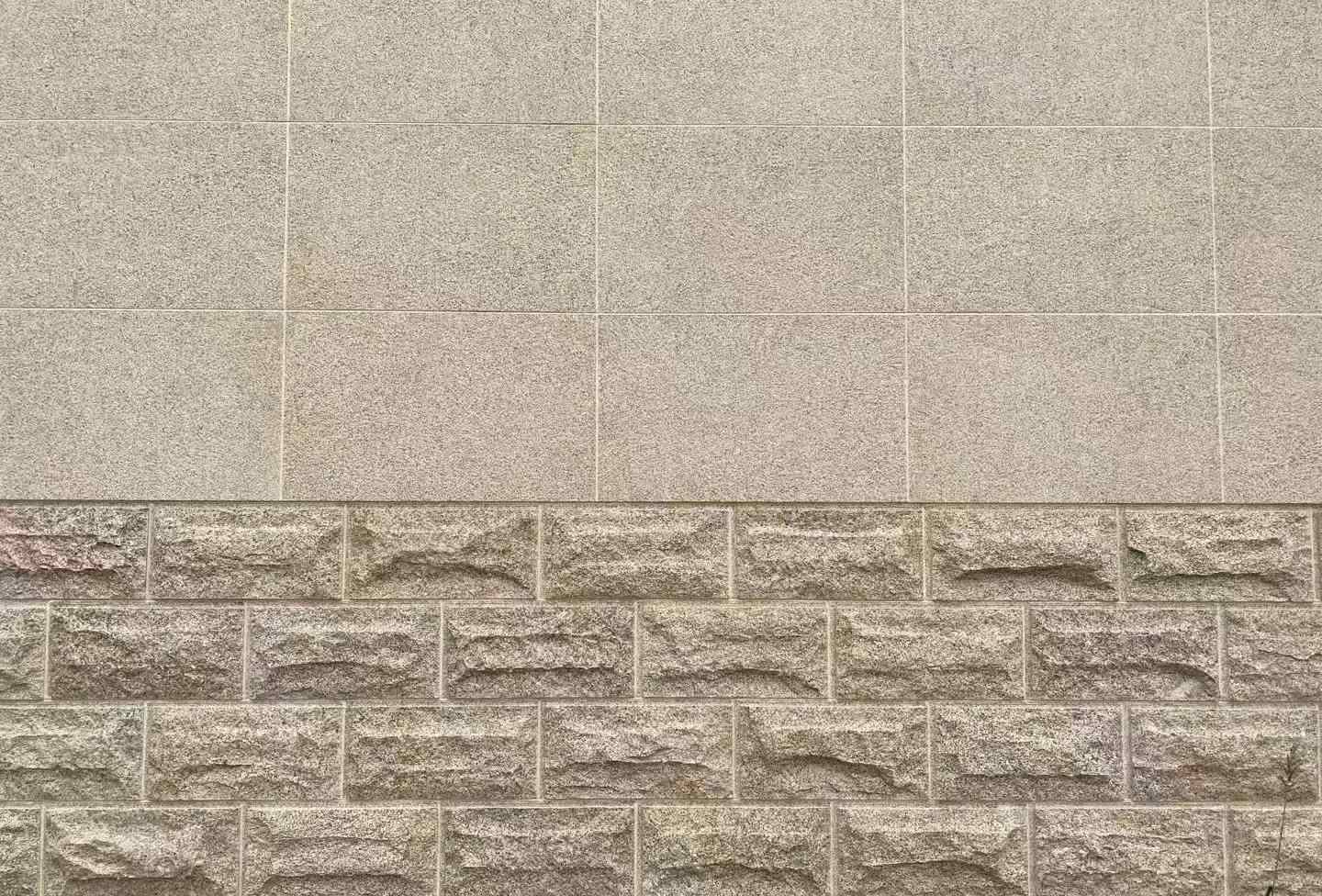 张家口 黄金麻自然面蘑菇石配荔枝面干挂