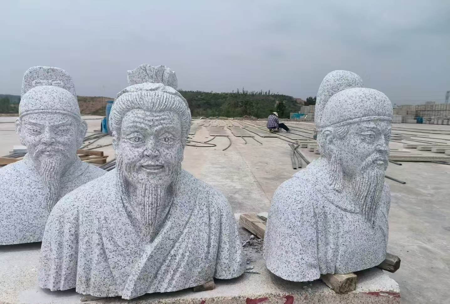 张家口 白麻花岗岩石材人物立体雕刻