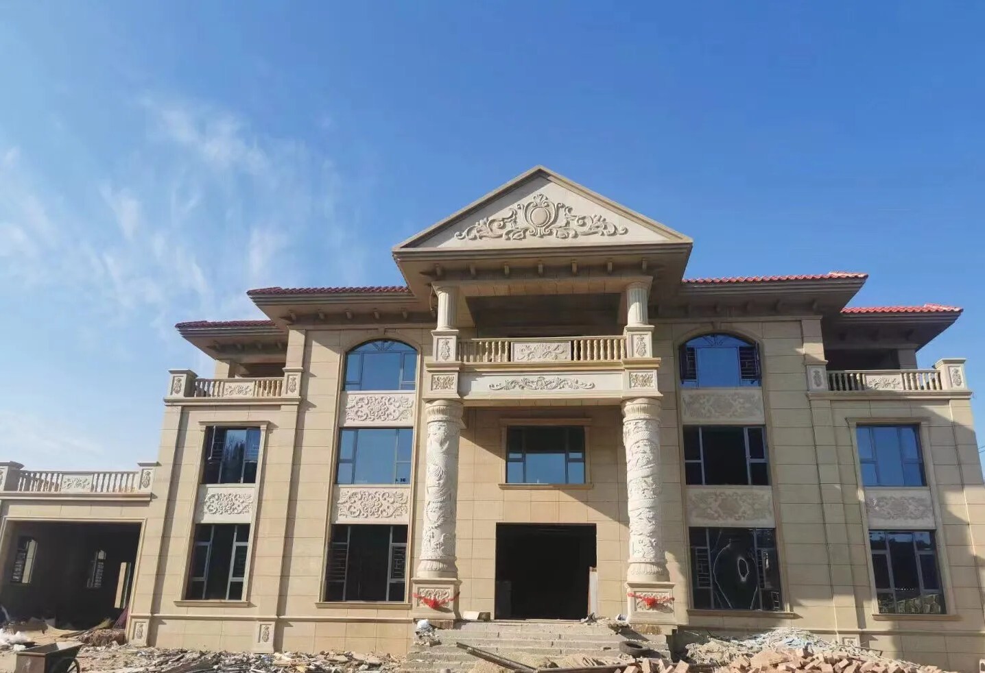 张家口 黄金麻花岗岩别墅外墙干挂