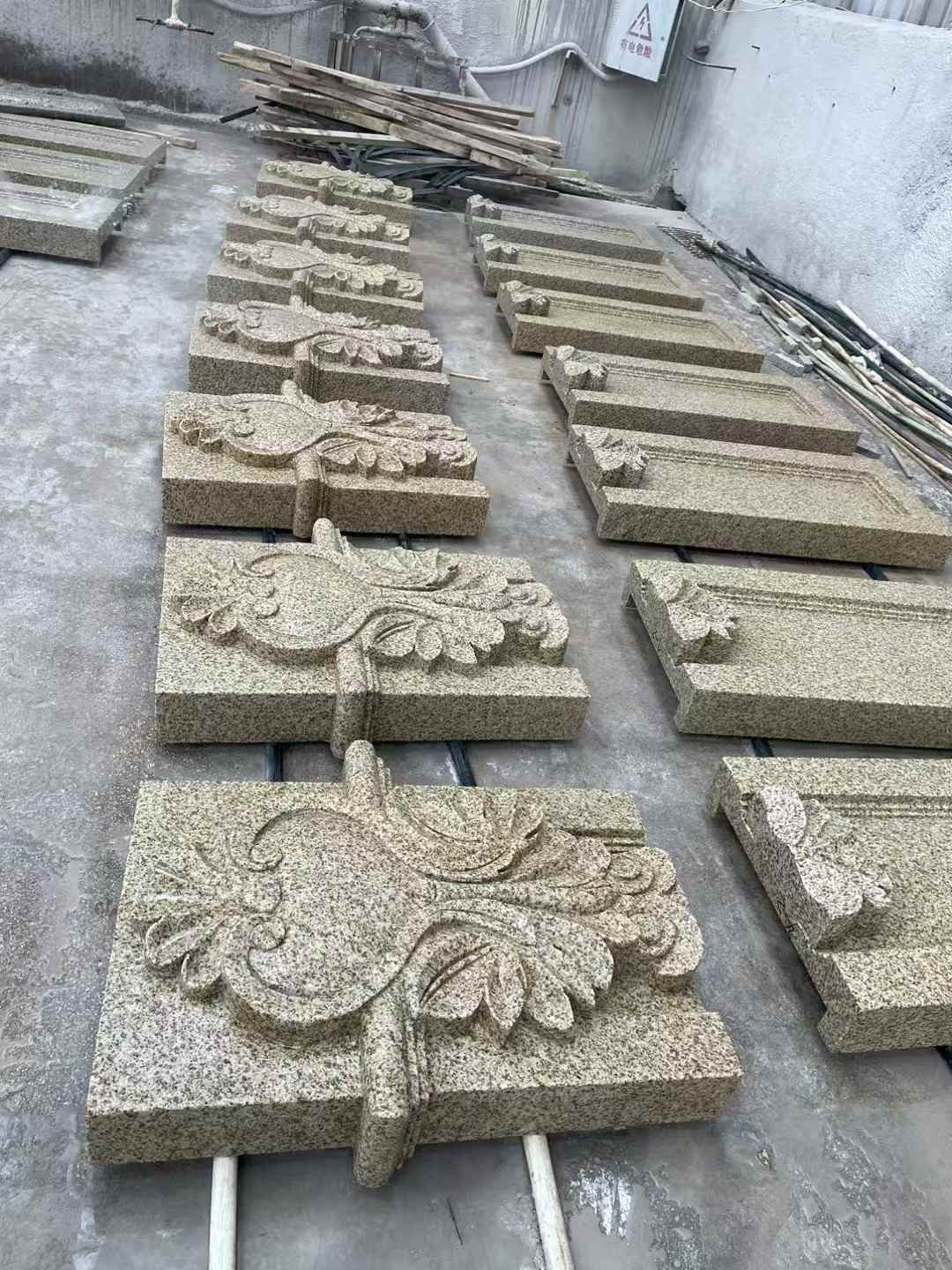 张家口 黄金麻花岗岩别墅外墙雕刻板