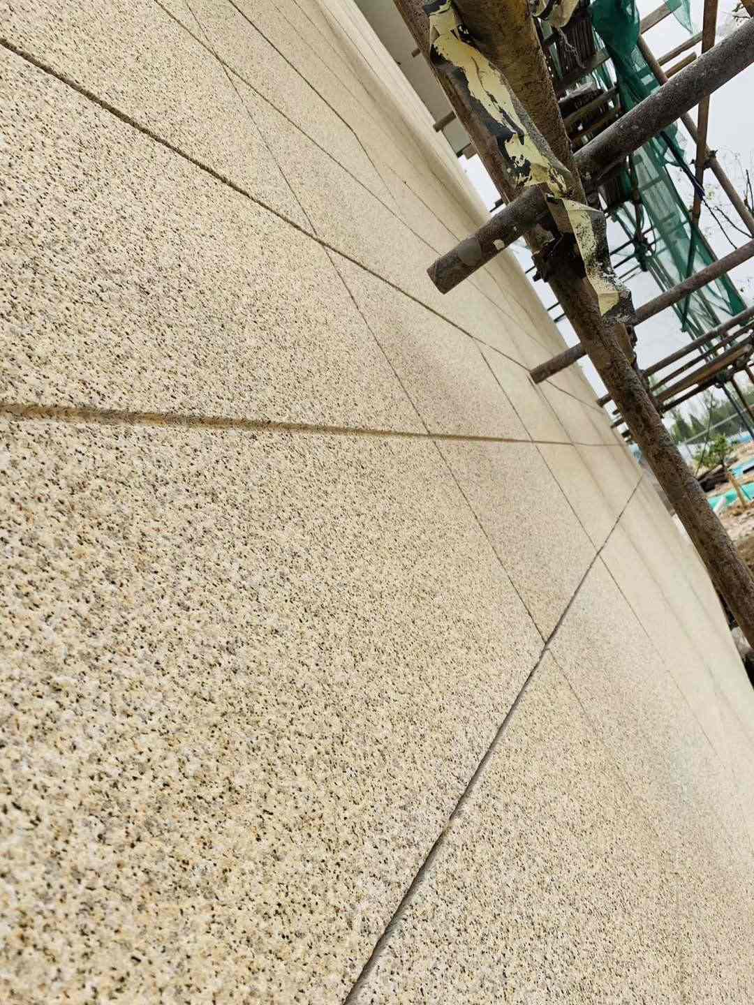 张家口 黄金麻花岗岩荔枝面外墙干挂石材效果示例