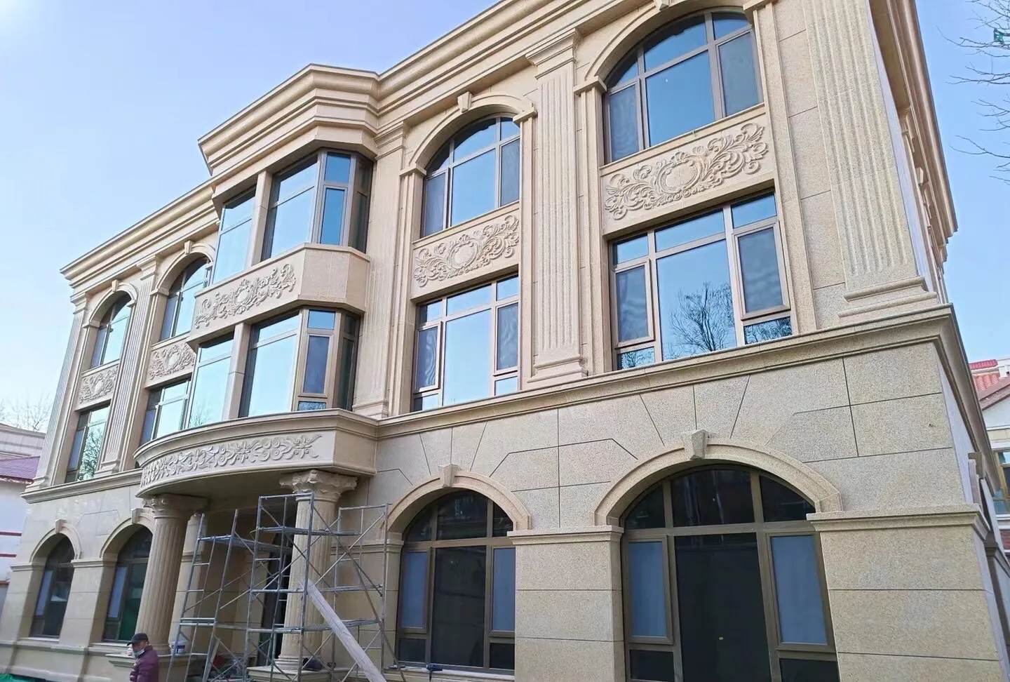 张家口 黄金麻花岗岩别墅外墙干挂