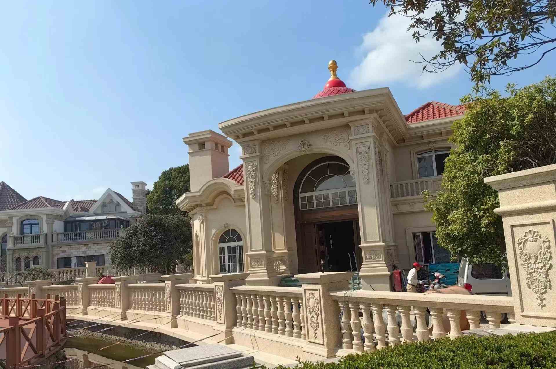 张家口 黄金麻花岗岩欧式别墅