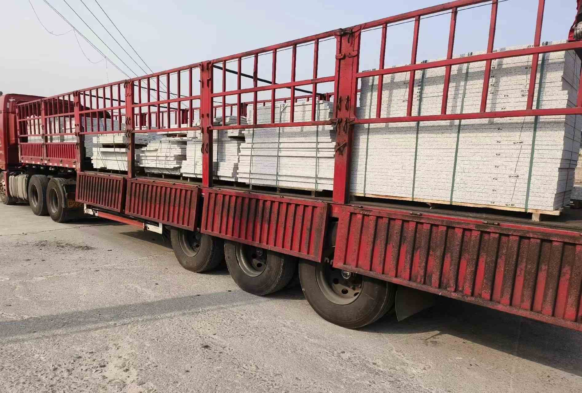 张家口 白麻荔枝面外墙干挂，工厂装车日常