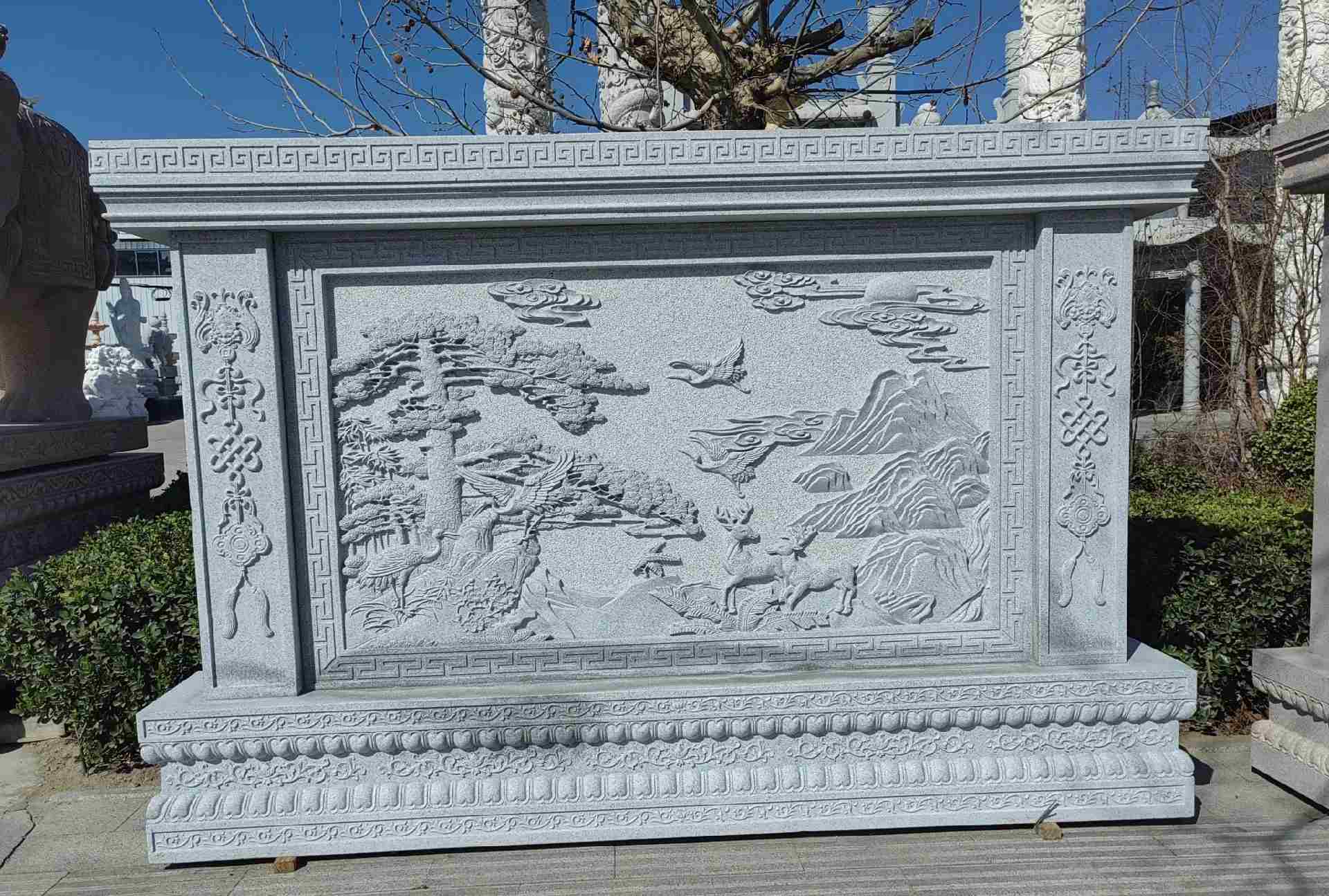 张家口 芝麻白大型照壁，屏风，影壁