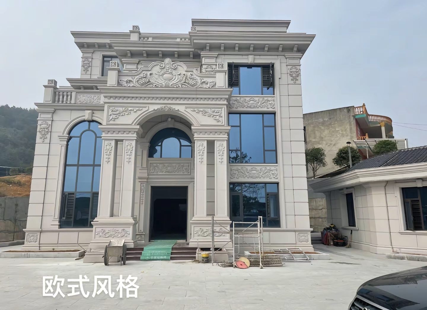 张家口 白麻花岗岩别墅外墙干挂