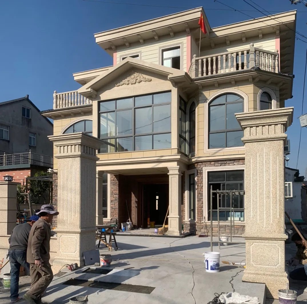 张家口 黄金麻花岗岩荔枝面别墅外墙干挂私家专属