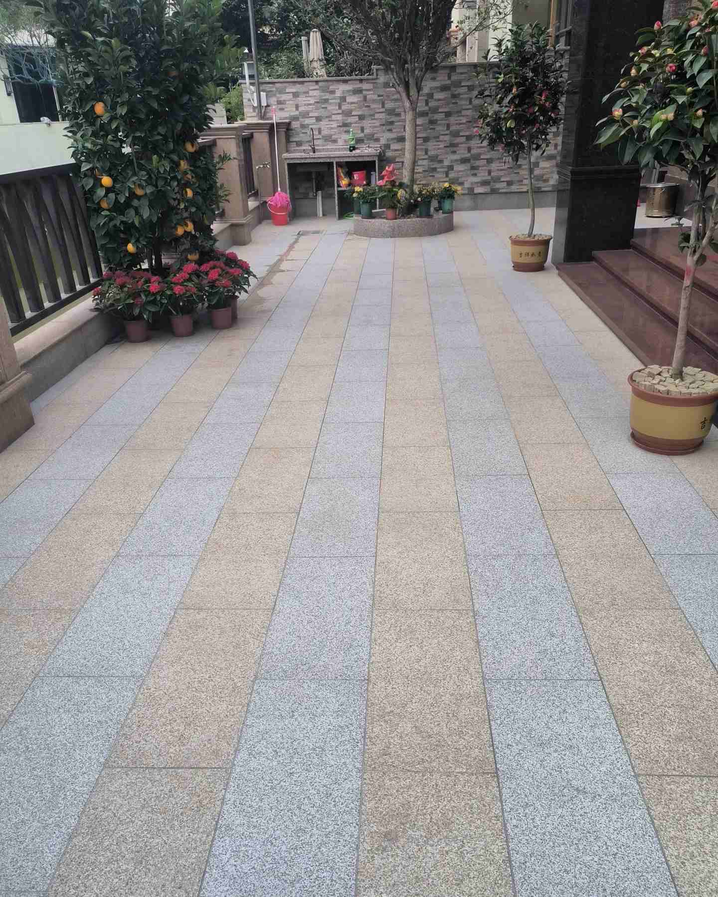 张家口 黄金麻白麻荔枝面庭院铺装展示